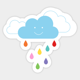 Rainbow rain clouds Sticker